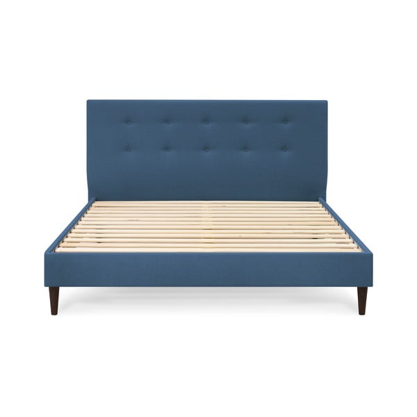 Modrá čalouněná dvoulůžková postel s roštem 160x200 cm Rory – Bobochic Paris-image-2