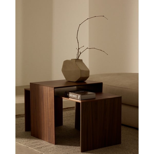 Odkládací stolek v dekoru ořechu 40x55 cm Litto – Kave Home-image-2