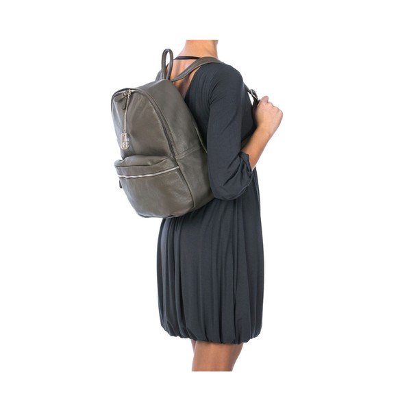 Šedý batoh z pravé kůže Federica Bassi Sio-image-1