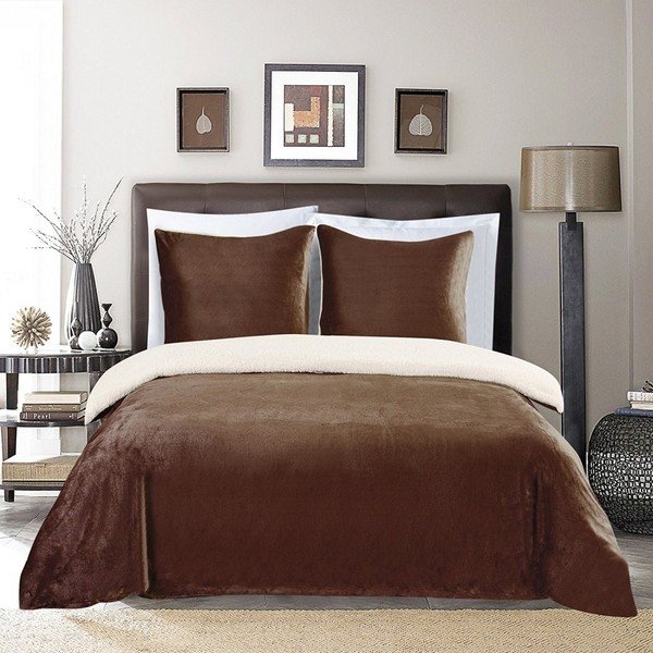 Hnědé povlečení na dvoulůžko z mikrovlákna 200x200 cm Teddy – AmeliaHome-image-1