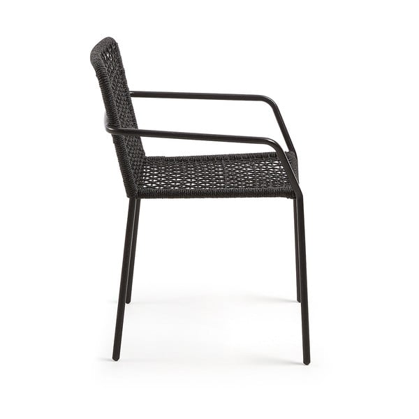 Černá zahradní židle s ocelovou konstrukcí Kave Home Bomer-image-2