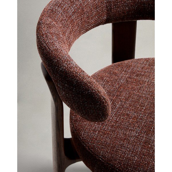 Hnědá/v tmavě přírodní barvě barová židle z jasanového dřeva (výška sedáku 75 cm) Granite – Kave Home-image-3