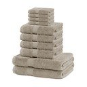 Béžové froté bavlněné ručníky a osušky v sadě 10 ks Marina – DecoKing