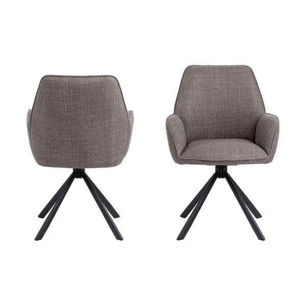 Světle šedá čalouněná jídelní křesla v sadě 2 ks s područkami Glenda – Actona-image-2