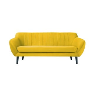 Žlutá sametová pohovka Mazzini Sofas Toscane, 188 cm