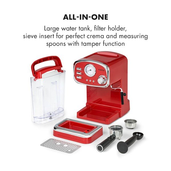 Červený kávovar Klarstein Espressionata Gusto-image-3