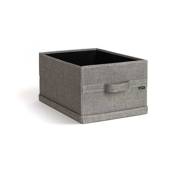 Šedý látkový úložný box s víkem 31x41x22 cm Soft Storage Medium – Bigso-image-3