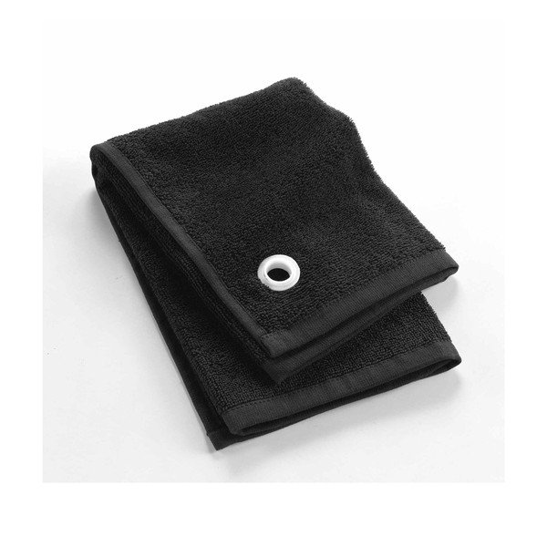 Černý froté bavlněný ručník 50x50 cm Cuistot – douceur d'intérieur