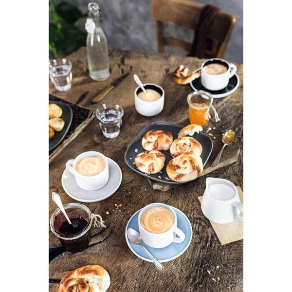 Šedo-bílý porcelánový hrnek s podšálkem Maxwell & Williams Tint, 240 ml-image-1