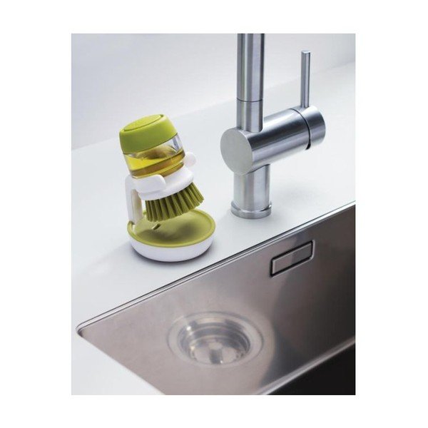 Zelený kartáč Palm Scrub s dávkovačem a stojánkem Joseph Joseph-image-1