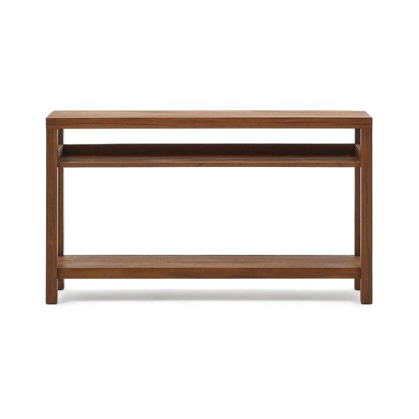 Konzolový stolek z teakového dřeva v přírodní barvě 35x140 cm Sashi – Kave Home-image-3