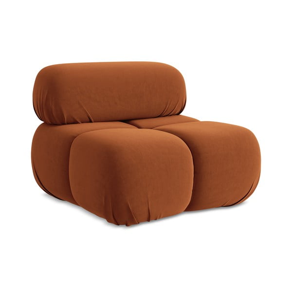 Oranžový sametový modul pohovky (středový díl) Lokua – Makamii-image-1