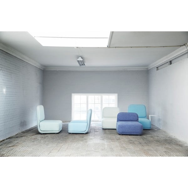 Oranžové křeslo s bílým kovovým stolkem Softline Standby Low + Side Table-image-1