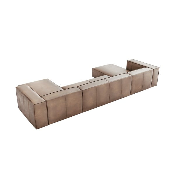 Světle hnědá kožená rohová pohovka (do "U") Madame – Windsor & Co Sofas-image-3