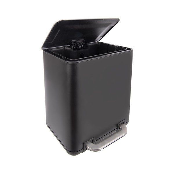 Černý nášlapný odpadkový koš z nerezové oceli 6 l Black – Orion-image-3