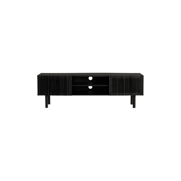Černý TV stolek v dekoru jasanu 160x50x43 cm Sion – Jotex-image-2