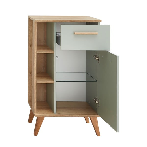 Zelená nízká koupelnová skříňka v dekoru dubu 51x90 cm Set 963 - Pelipal-image-3