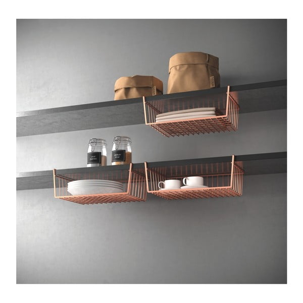 Závěsná přihrádka v měděné barvě Metaltex, délka 40 cm-image-3