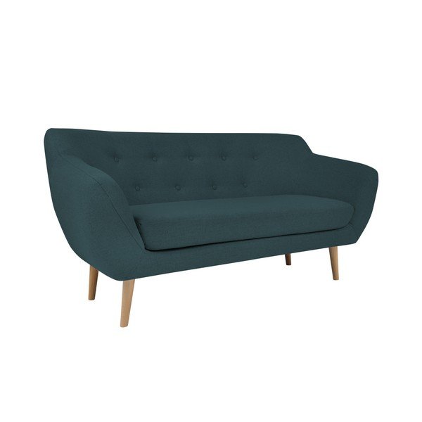 Tmavě modrá dvoumístná pohovka se světlými nohami Mazzini Sofas Sicile-image-2