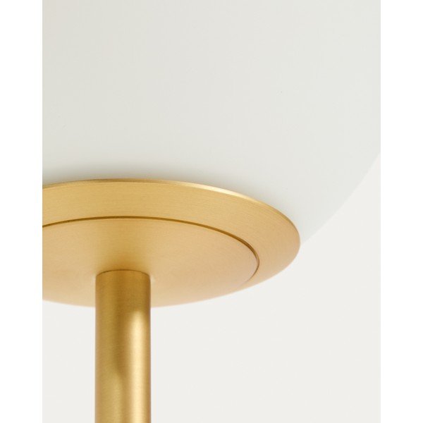 Bílá/ve zlaté barvě stolní lampa se skleněným stínidlem (výška 35 cm) Brisia – Kave Home-image-2