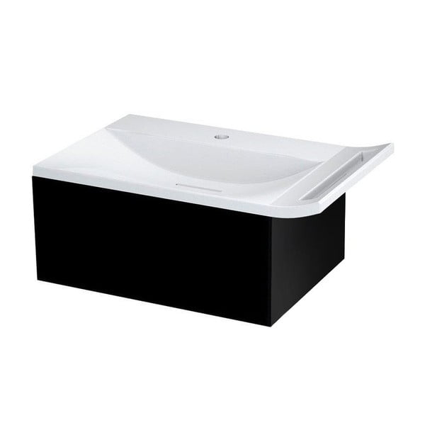 Černá závěsná skříňka s umyvadlem 60x26 cm Zeus – Sapho