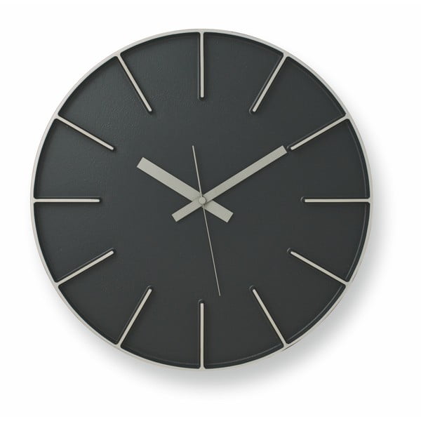 Černé nástěnné hodiny Lemnos Clock Edge, ⌀ 35 cm