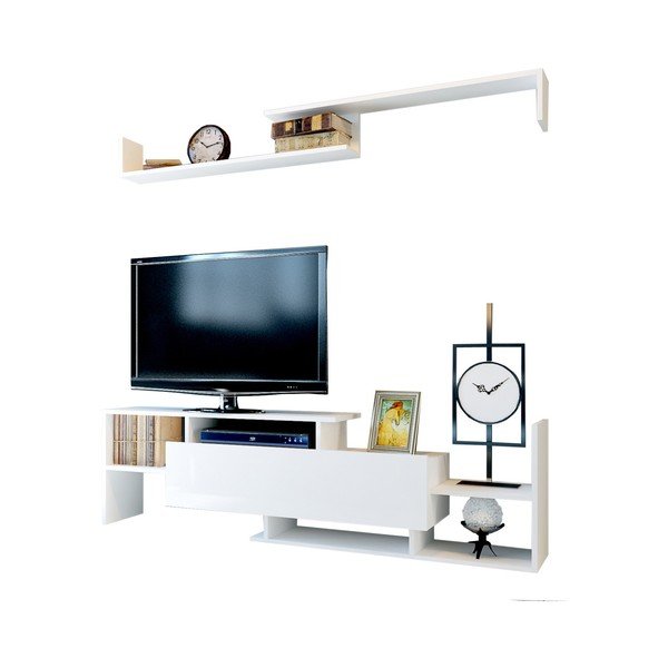 Bílá TV sestava 154x42 cm Dream – Kalune Design-image-2