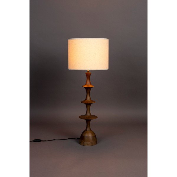 Hnědo-krémová stolní lampa s textilním stínidlem (výška 90 cm) Cath – Dutchbone-image-1