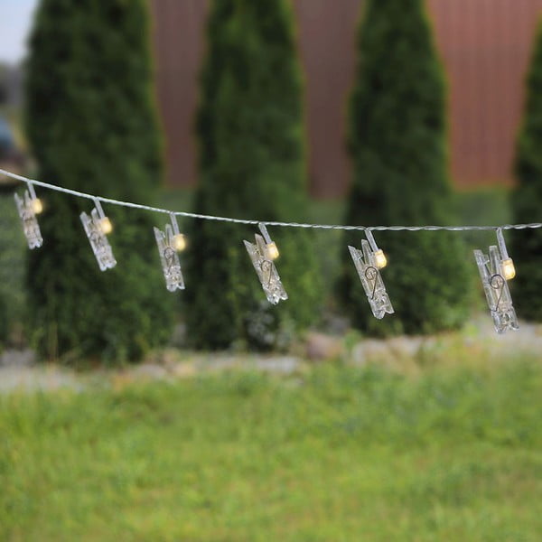 Transparentní LED světelný řetěz ve tvaru kolíčků DecoKing Pin, 20 světýlek, délka 3,35 m-image-3