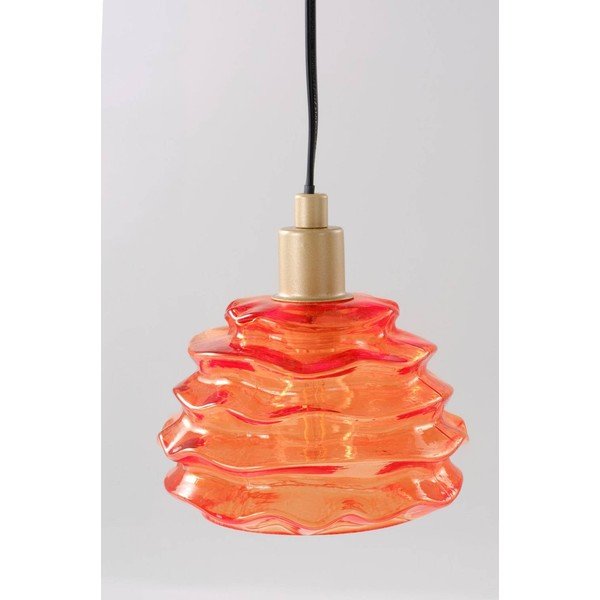 Oranžové skleněné závěsné svítidlo ø 15 cm Fall – Jotex-image-3
