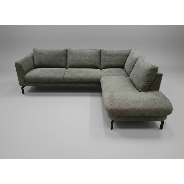 Tmavě zelená žinylka rohová pohovka (pravý roh/do tvaru L) Gomero - II. jakost – Scandic-image-1