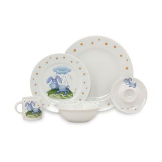 5dílný dětský porcelánový jídelní set Kütahya Porselen Donkey