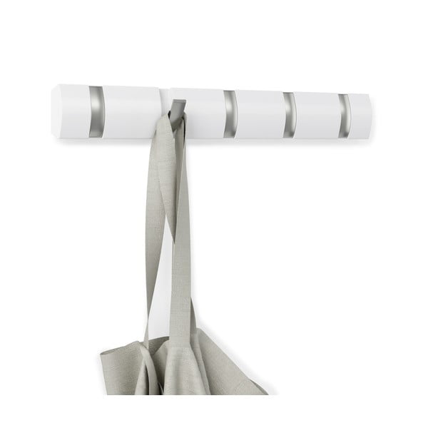 Bílý nástěnný věšák z topolového dřeva Flip – Umbra-image-4