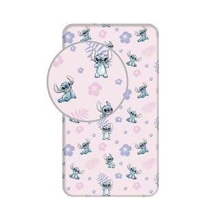 Napínací bavlněné dětské prostěradlo na jednolůžko 90x200 cm Lilo and Stitch – Jerry Fabrics