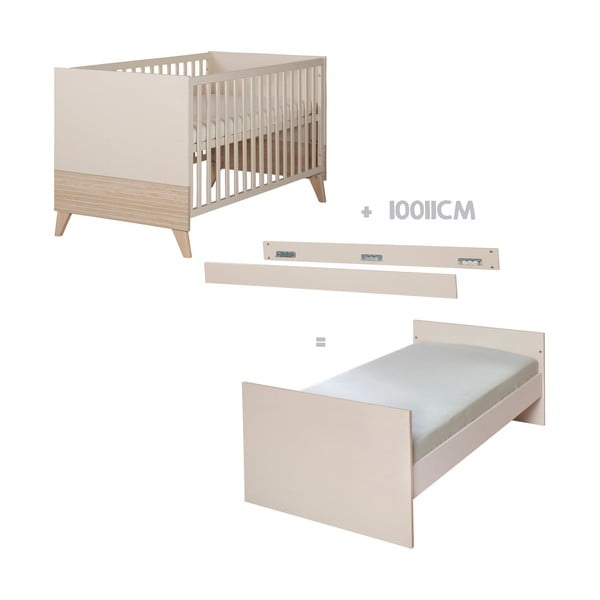 Béžová postýlka s nastavitelnou výškou 70x140 cm Sidney – Roba-image-3