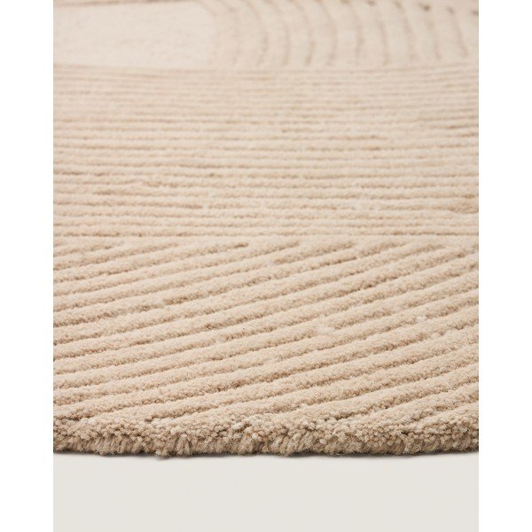 Krémový ručně tkaný vlněný koberec 160x230 cm Domm – Kave Home-image-3