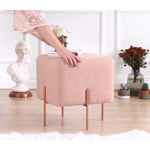 Světle růžový taburet Copper – Artie-image-1