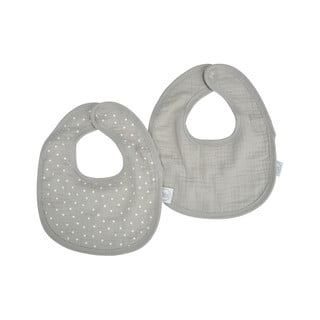 Šedé mušelínové bryndáky v sadě 2 ks – Bébé Douceur