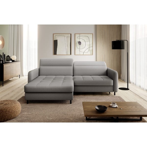 Šedá sametová rozkládací/s úložným prostorem rohová pohovka (levý roh/s lenoškou) Gomsi – ELTAP-image-3