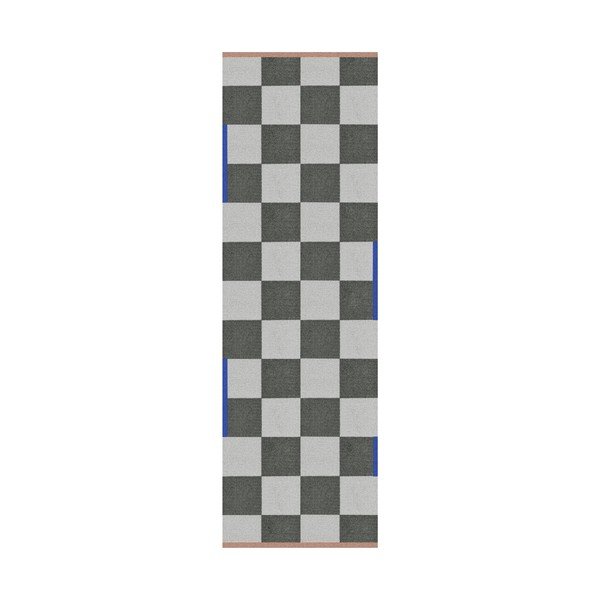 Tmavě zelený/krémový pratelný běhoun 77x242 cm Square – Mette Ditmer Denmark