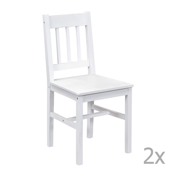 Sada 2 bílých jídelních židlí 13Casa Saturno