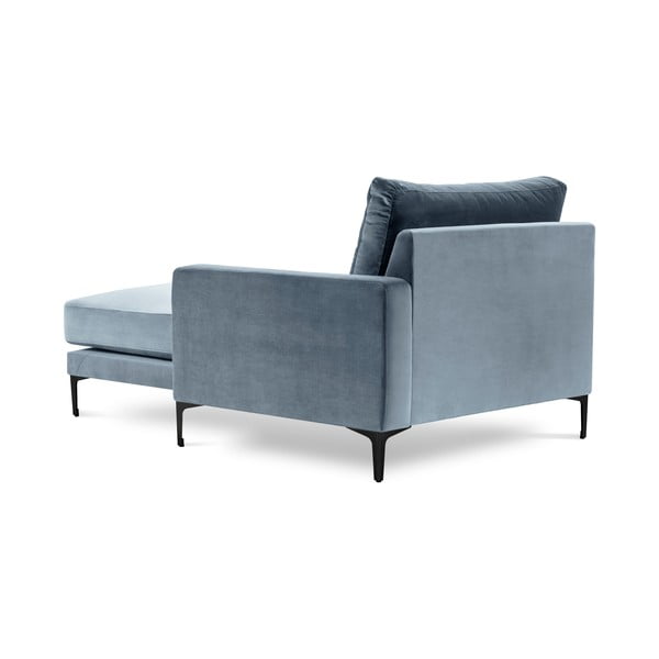 Světle modrá sametová lenoška Kooko Home Harmony, pravý roh-image-3