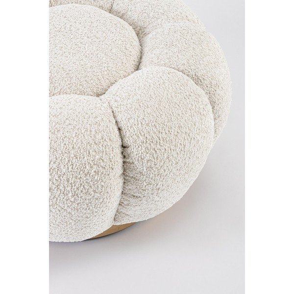 Krémová podnožka z textilie bouclé Florel – Bizzotto-image-3