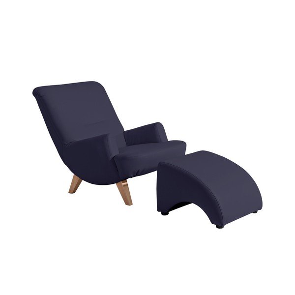 Tmavě modrá podnožka z imitace kůže Max Winzer Brandford-image-1