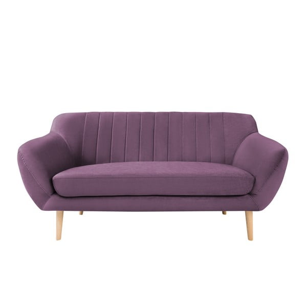 Fialová sametová pohovka Mazzini Sofas Sardaigne, 158 cm