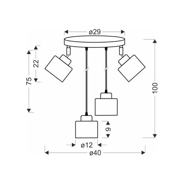 Černé kovové závěsné svítidlo Wama – Candellux Lighting-image-1