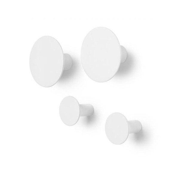 Sada 4 bílých nástěnných háčků Blomus Ponto