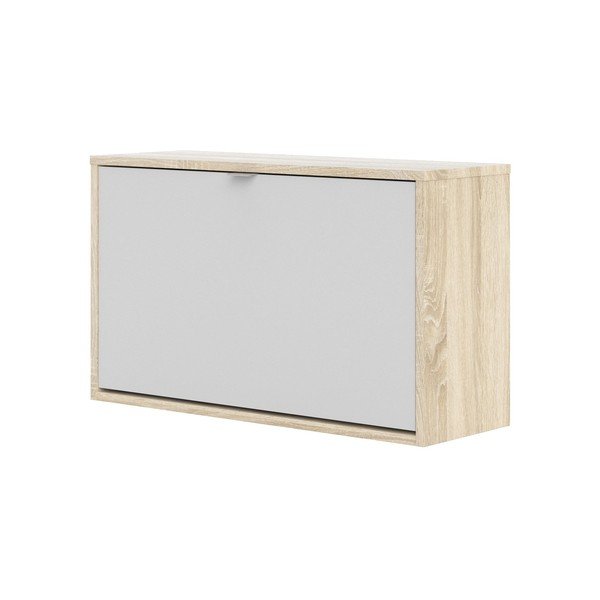 Výklopný závěsný botník v dekoru dubu v bílo-přírodní barvě Shoes – Tvilum-image-3