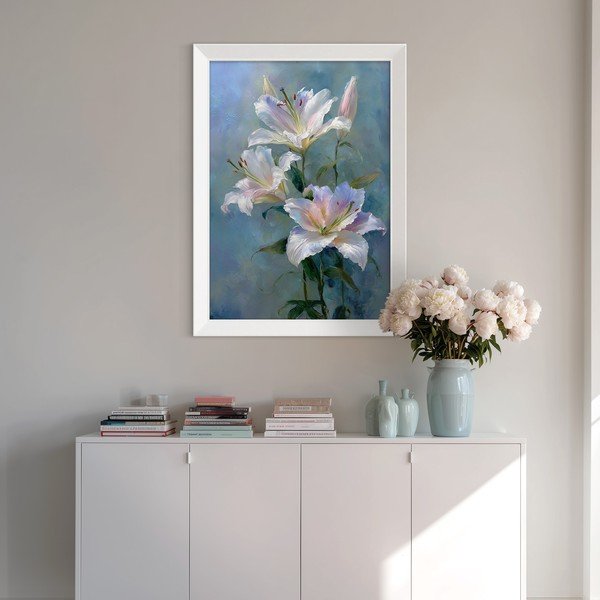 Tištěný obraz s rámem 56x75 cm Lilies – Styler-image-2