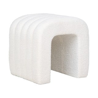 Bílý taburet z textilie bouclé Colma – House Nordic